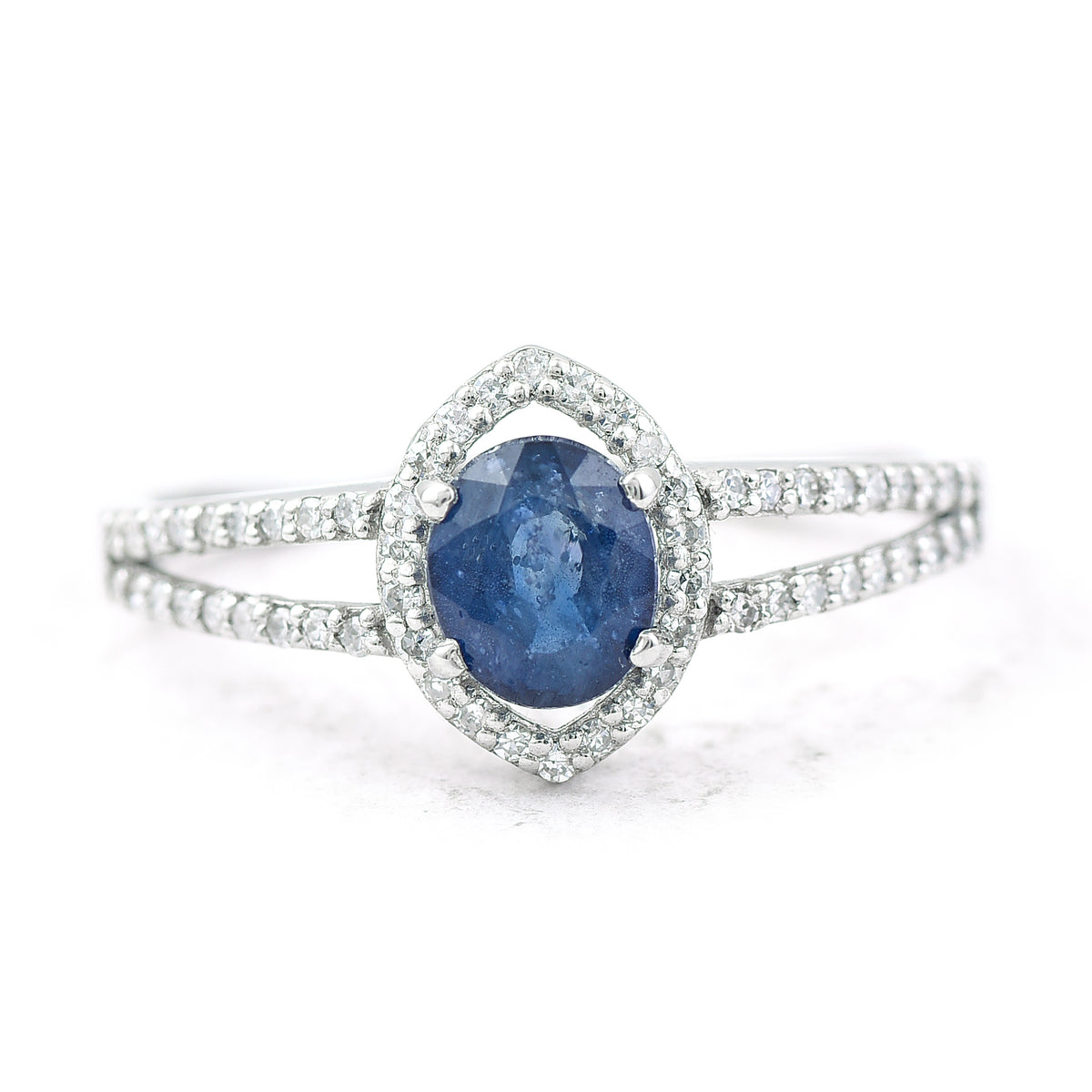 1.22 Ct Oval Mixed Cut Natural Sapphire 950 Platinum Ring