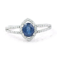 1.22 Ct Oval Mixed Cut Natural Sapphire 950 Platinum Ring