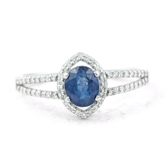 1.22 Ct Oval Mixed Cut Natural Sapphire 950 Platinum Ring