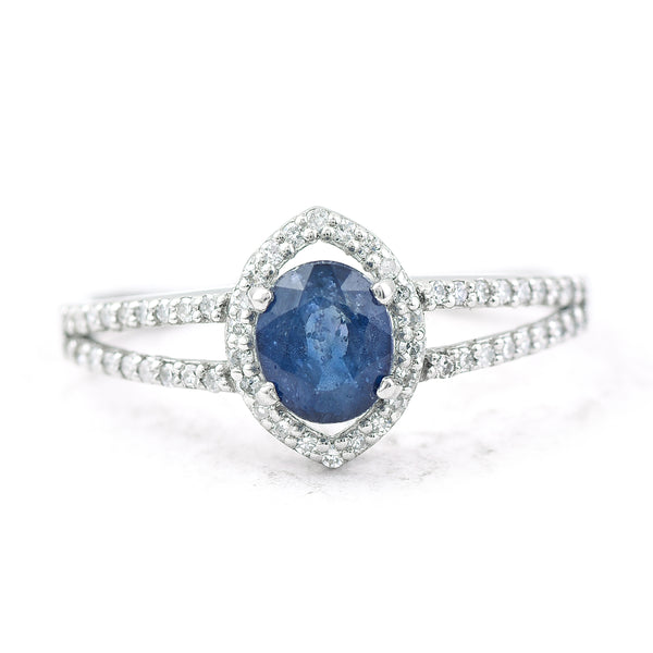 1.22 Ct Oval Mixed Cut Natural Sapphire 950 Platinum Ring