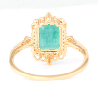 2.36 Ct Octagon Natural Emerald 14K Gold Ring