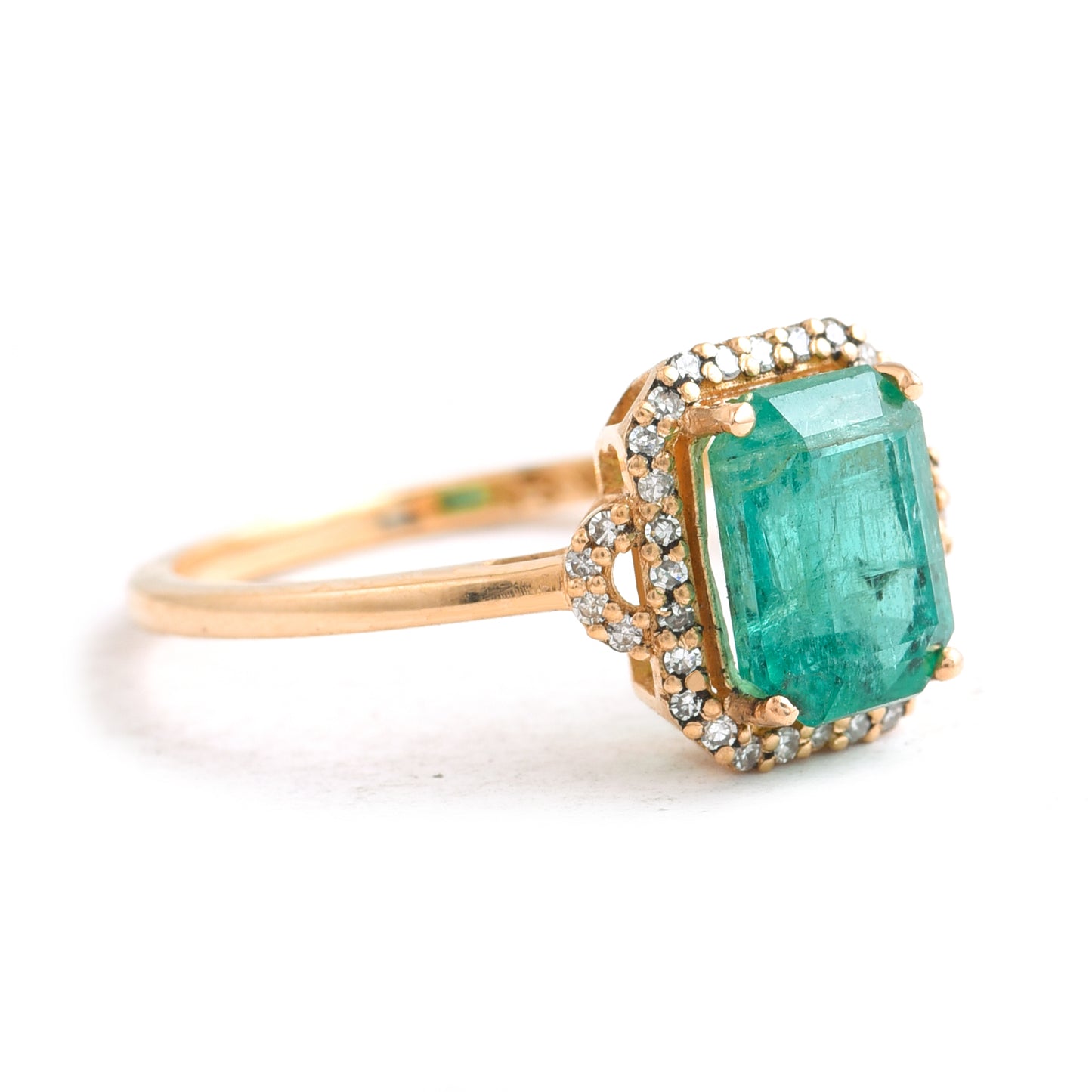 1.82 Ct Octagon Emerald 14K Gold Ring