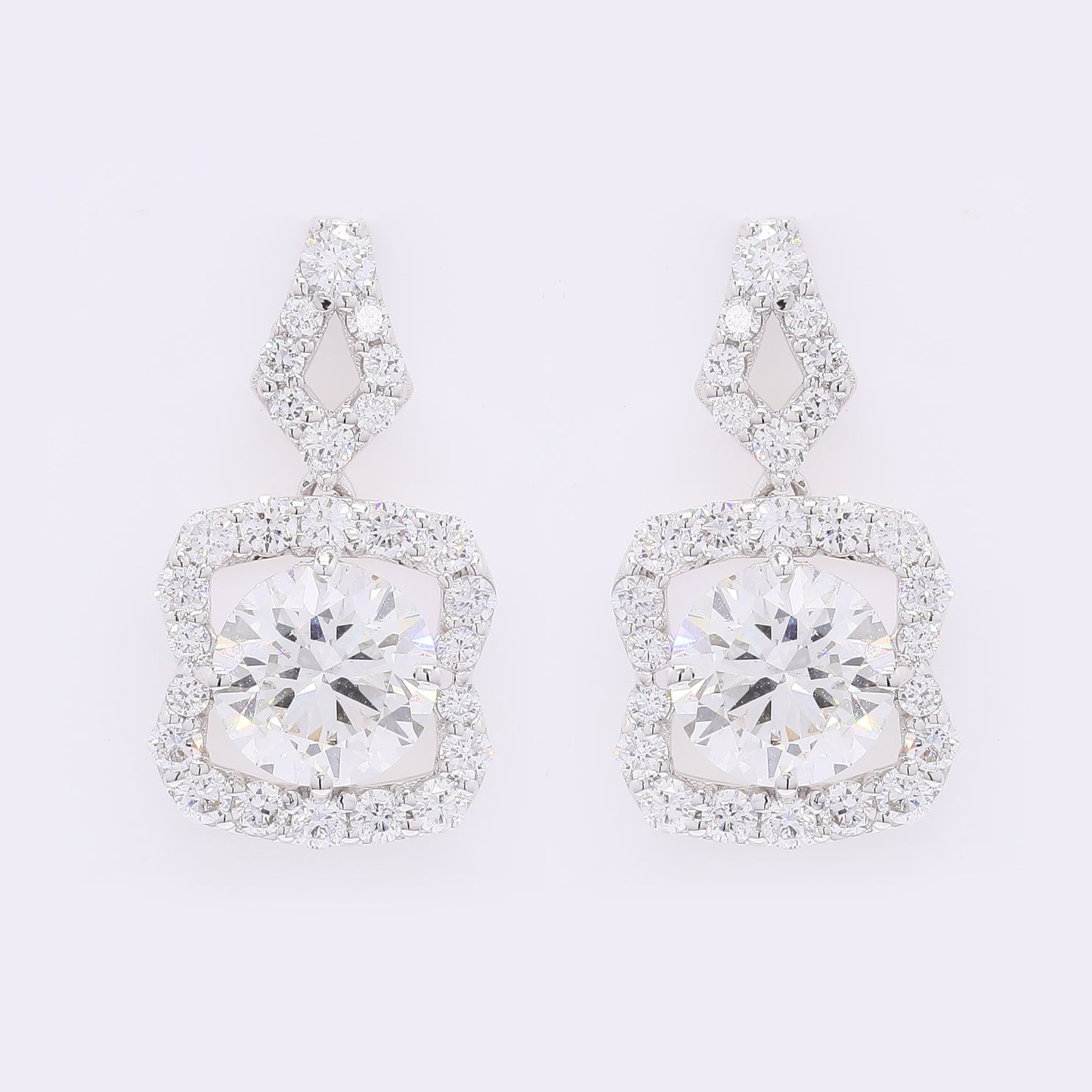4.12 Carats Lab Grown Diamond 14K Gold Earrings