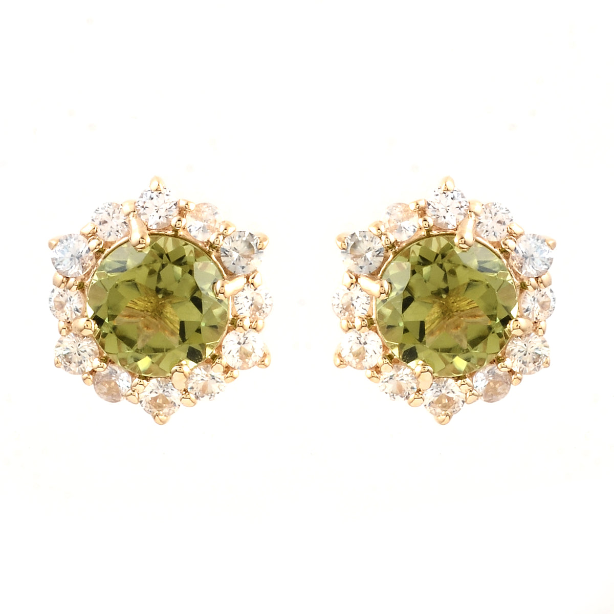 2.31 Ct Round Multi Tourmaline 14K Gold Earrings