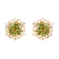 2.31 Ct Round Multi Tourmaline 14K Gold Earrings