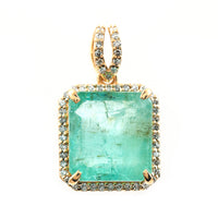 4.87 Ct Octagon Step Cut Natural Emerald 14K Gold Pendant