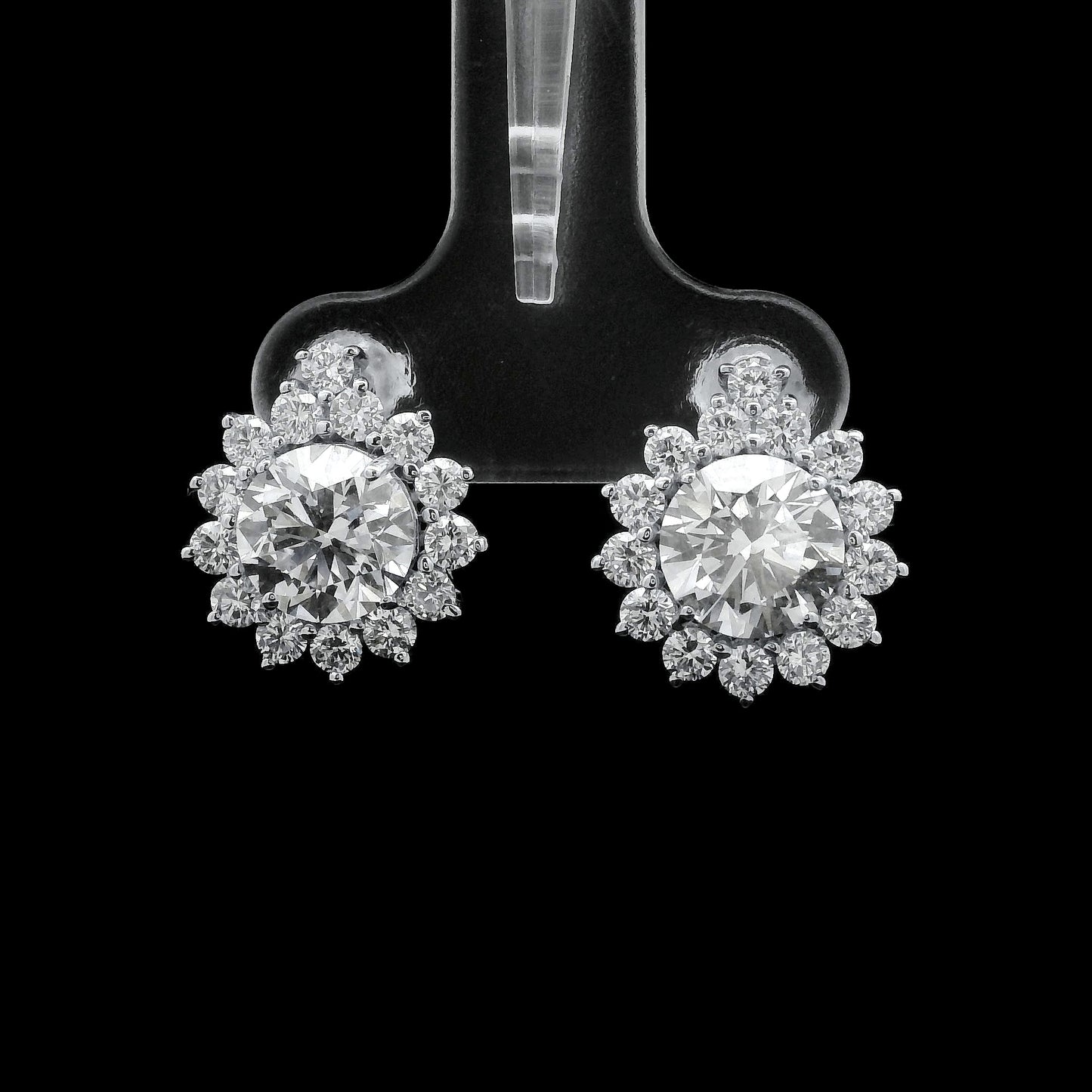 4.20 Ct Round Lab Grown Diamond 14K Gold Earrings