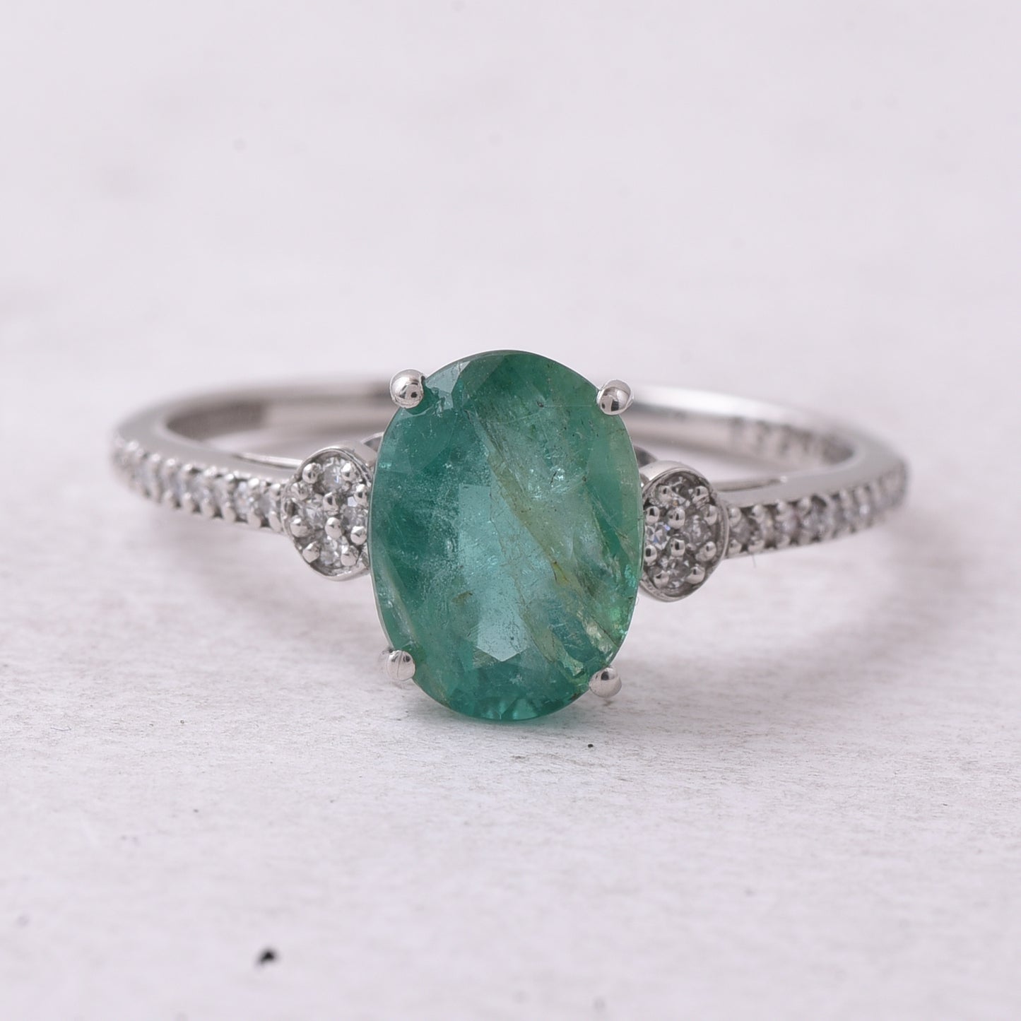 1.92 Ct Oval Mixed Cut Natural Emerald 950 Platinum Ring
