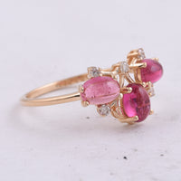 1.86 Ct Oval Natural Pink Tourmaline 14K Gold Ring
