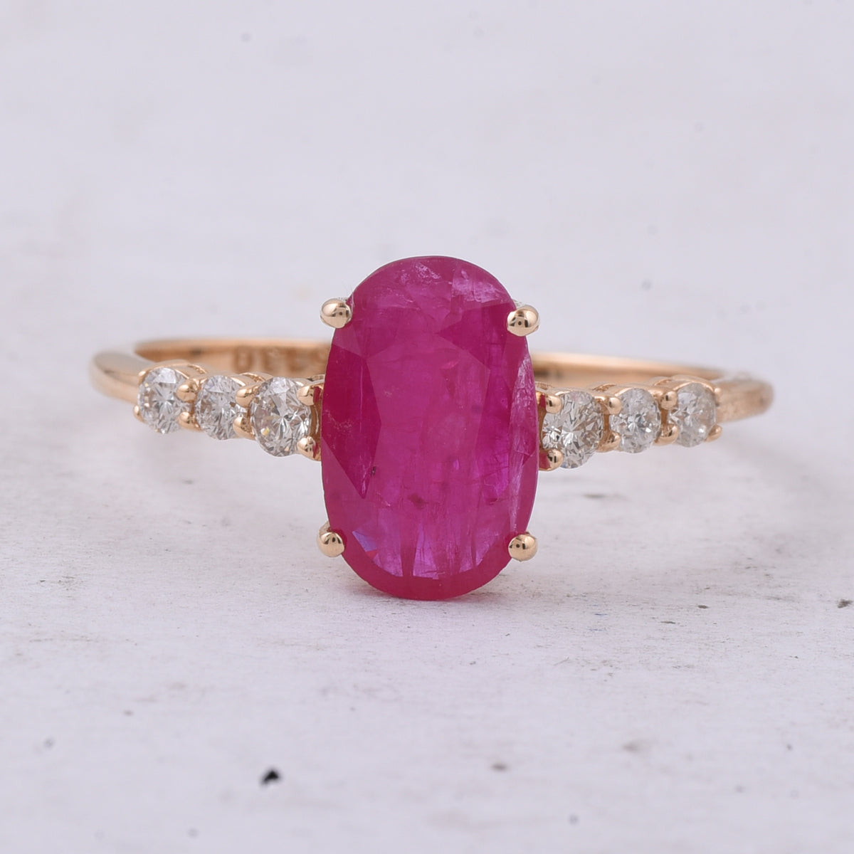 1.55 Ct Oval Natural Ruby 14K Gold Ring