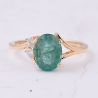 1.99 Ct Oval Natural Emerald 14K Gold Ring