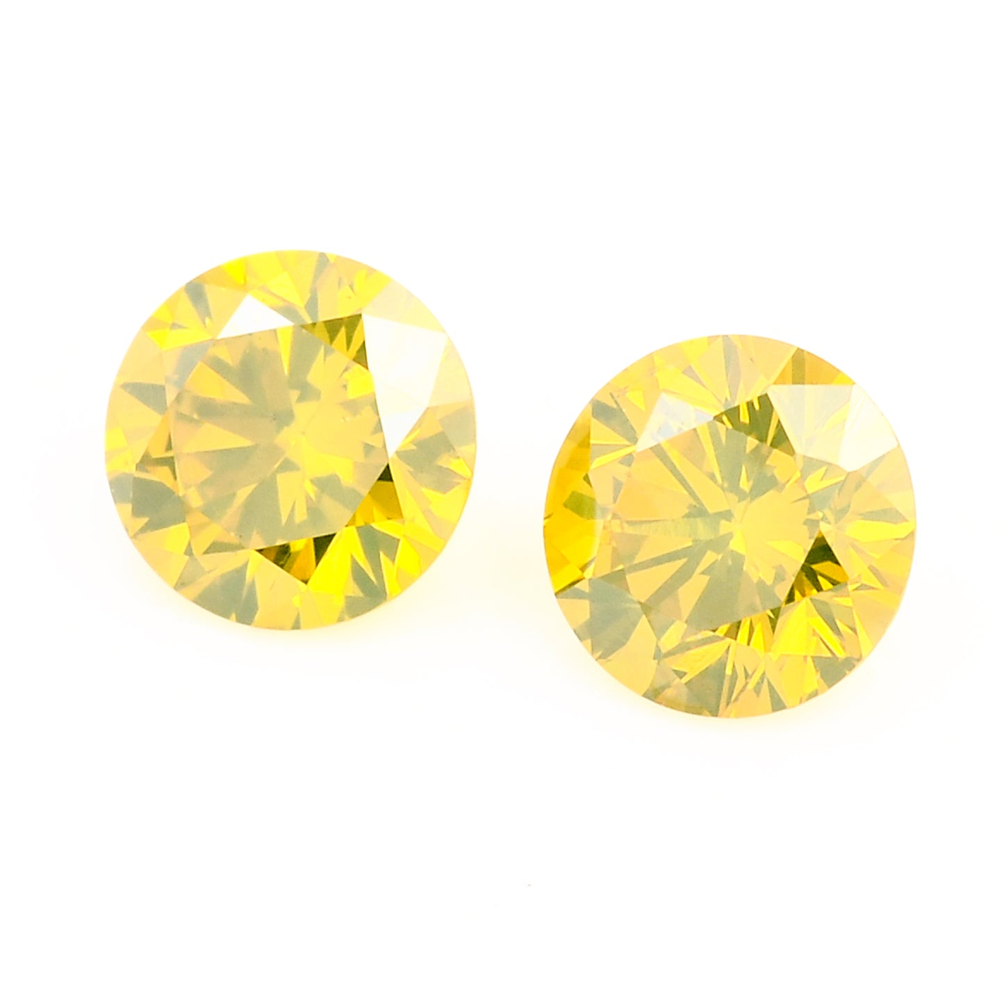 0.42 Yellow Diamond Round Loose Gemstone