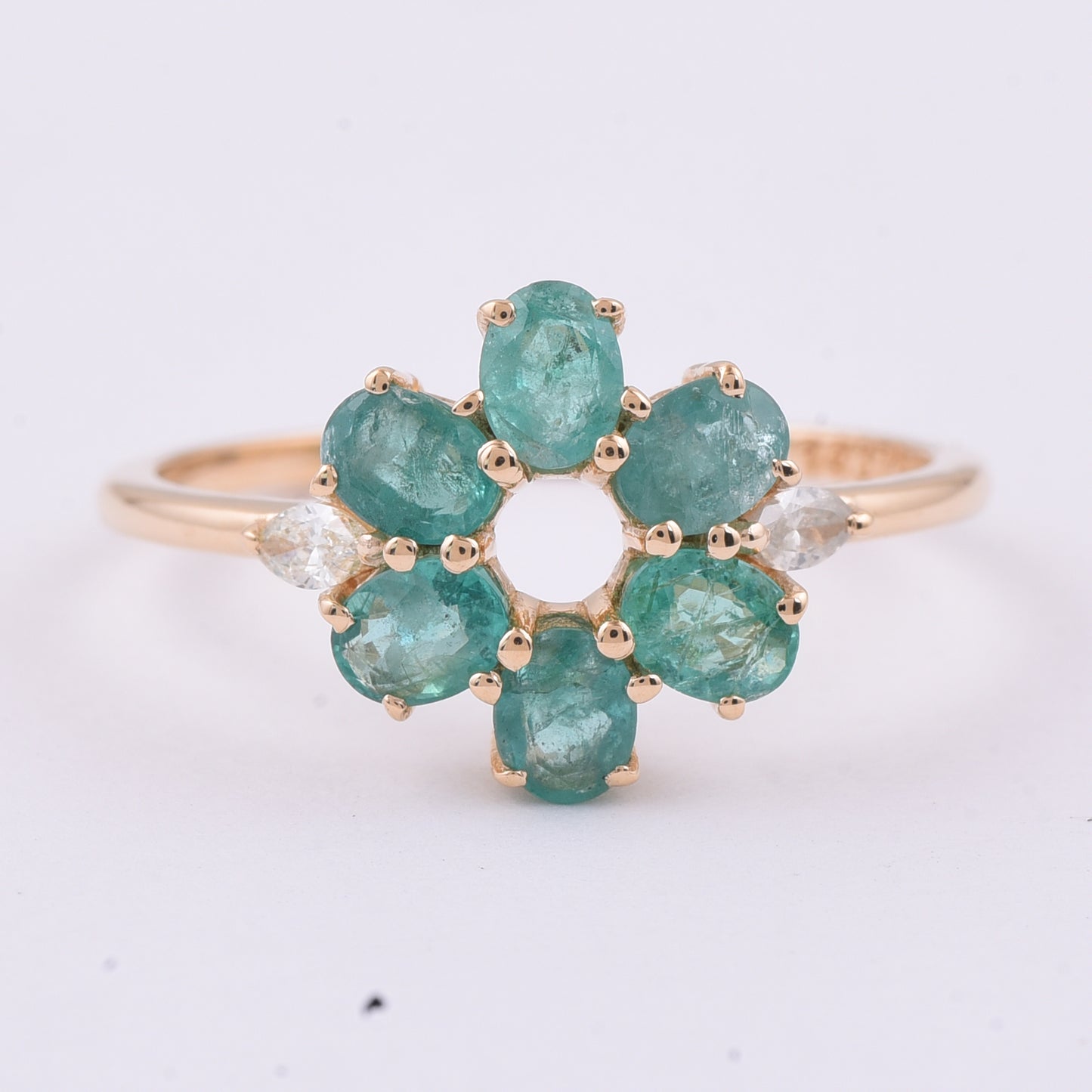 1.25 Ct Oval Natural Emerald 14K Gold Ring