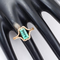 1.64 Ct Rectangle Step Cut Natural Emerald 14K Gold Ring