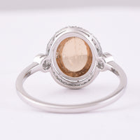3.34 Ct Oval Cabochon Cut Natural Tourmaline 950 Platinum Ring