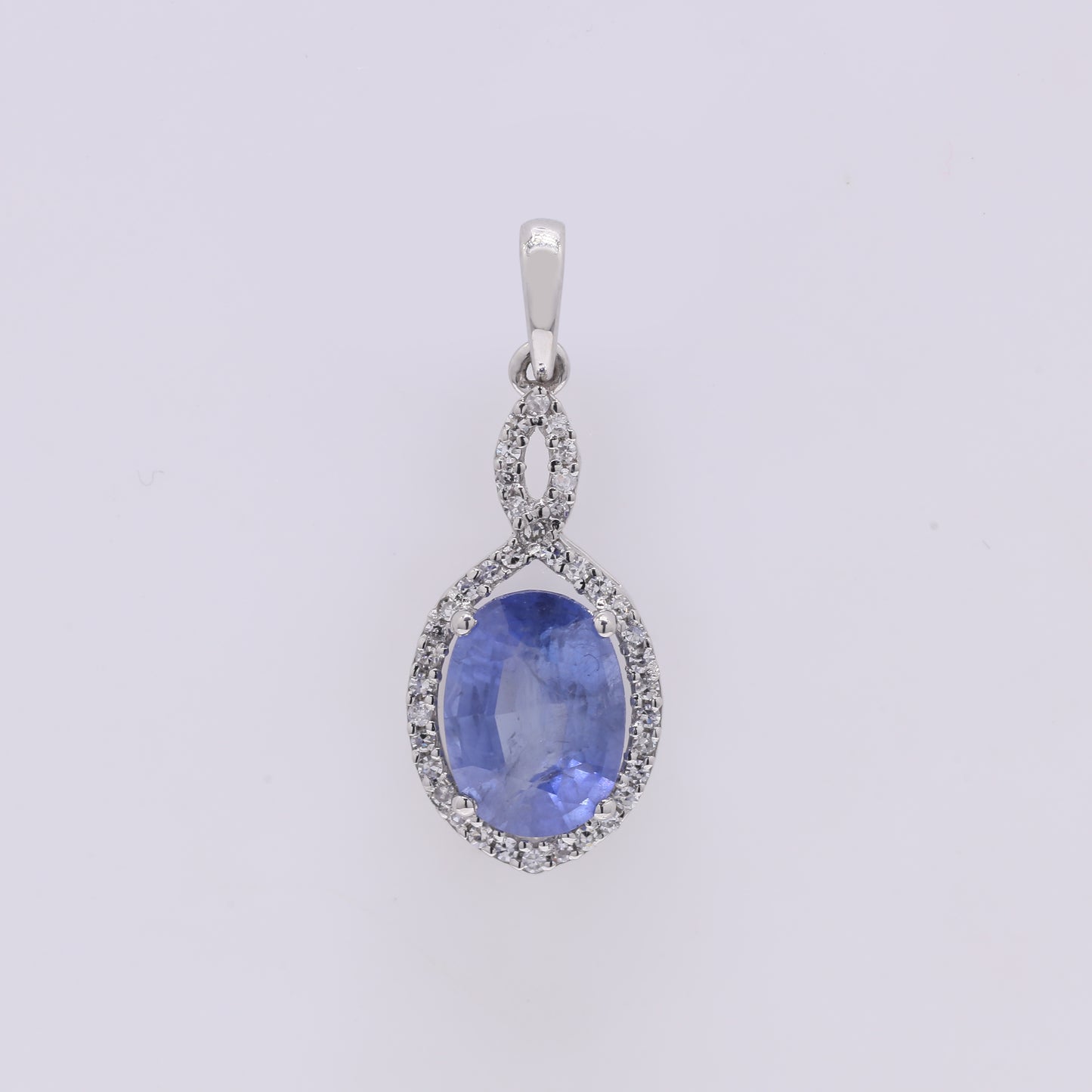 2.20 Ct Oval Mixed Cut Natural Sapphire 950 Platinum Pendant