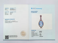 1.86 Ct Oval Mixed Cut Natural Aquamarine 14K Gold Pendant