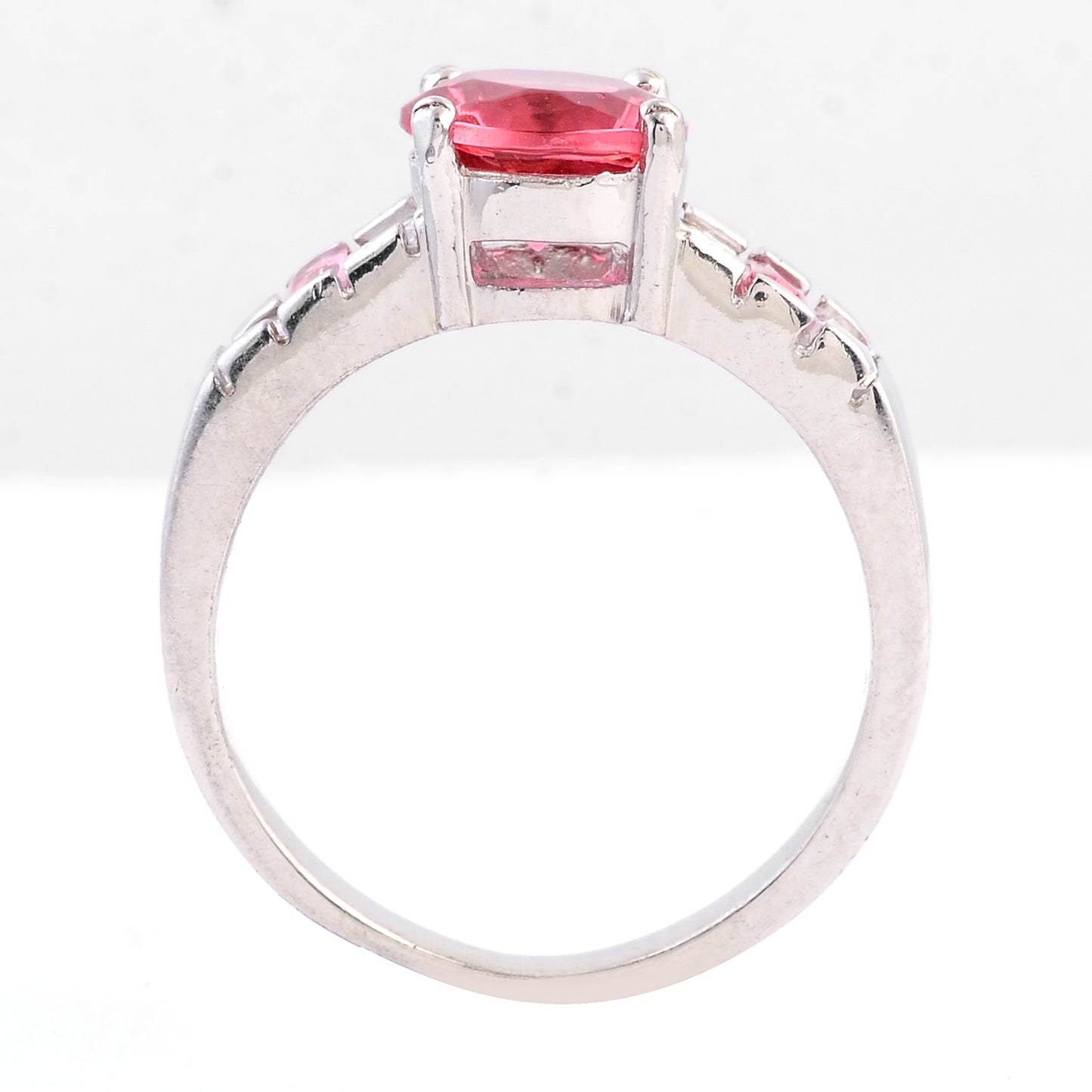 3.26 Ct Created Glass Cz 925 Sterling Silver Ring