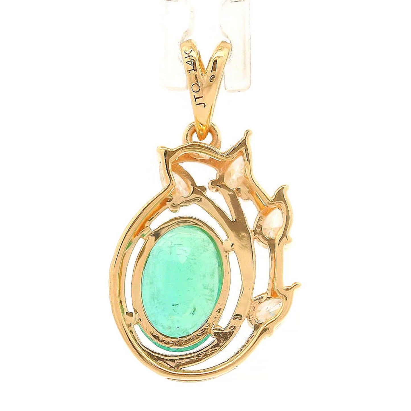 1.26 Ct Oval Emerald 14K Gold Pendant