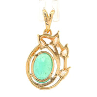 1.26 Ct Oval Emerald 14K Gold Pendant