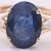 1.83 Ct Oval Natural Sapphire 14K Gold Ring