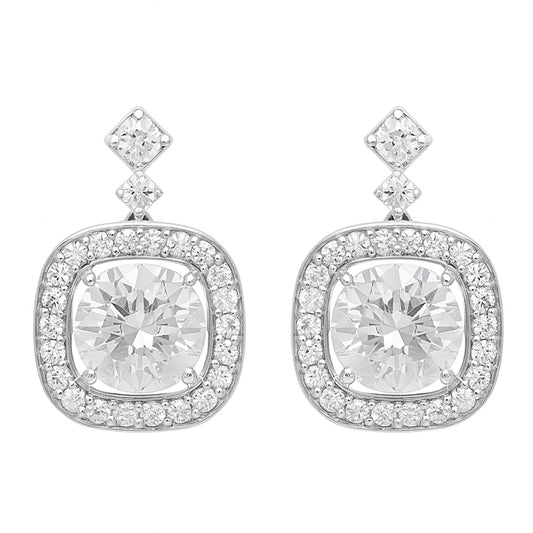 3.81 Carats Lab Grown Diamond 14K Gold Earrings