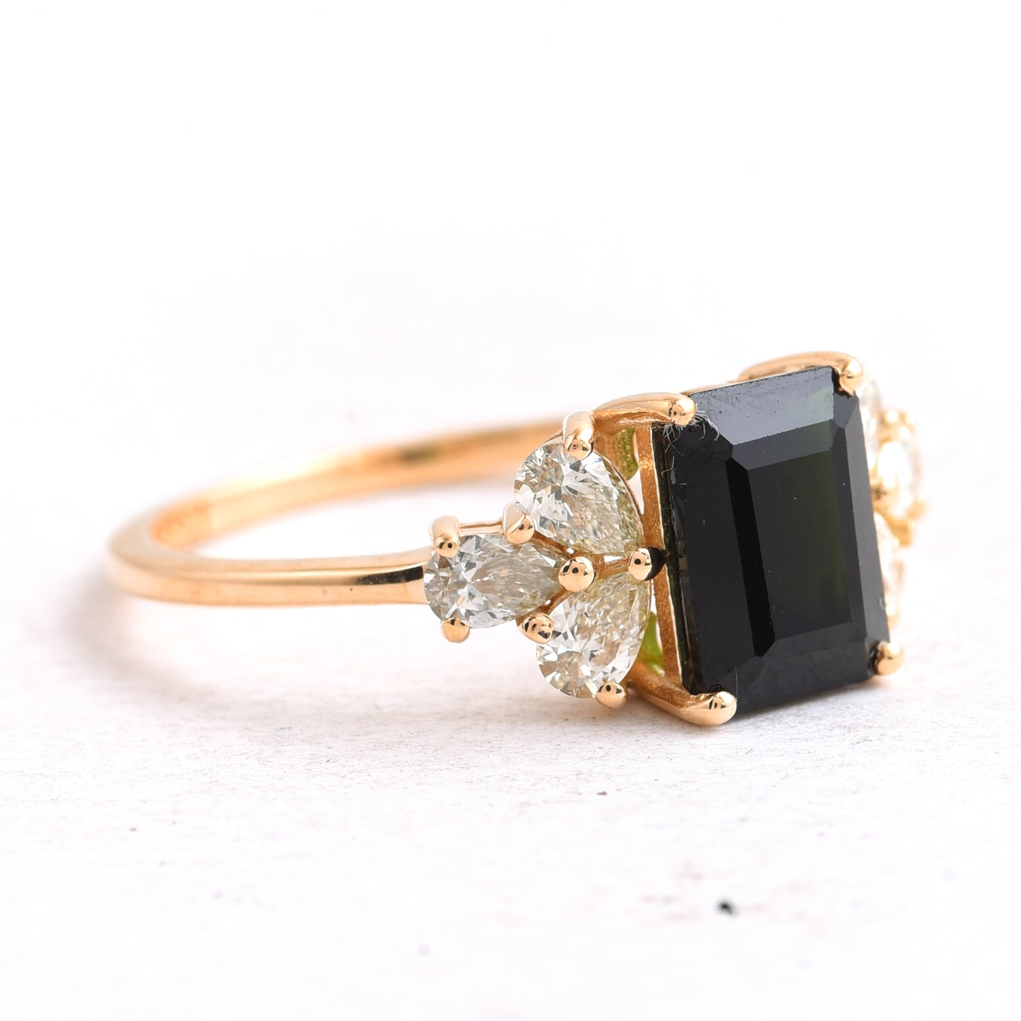 1.90 Ct Octagon Step Cut Natural Green Tourmaline 14K Gold Ring
