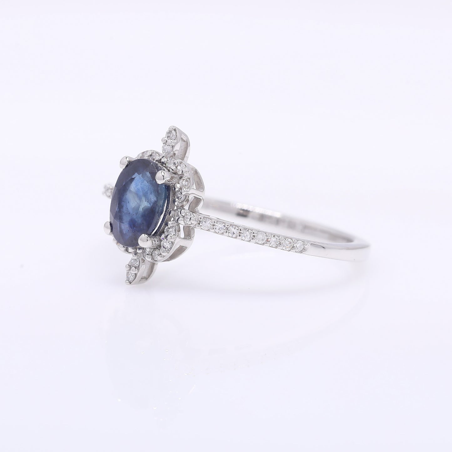 1.18 Ct Oval Mixed Cut Natural Sapphire 950 Platinum Ring