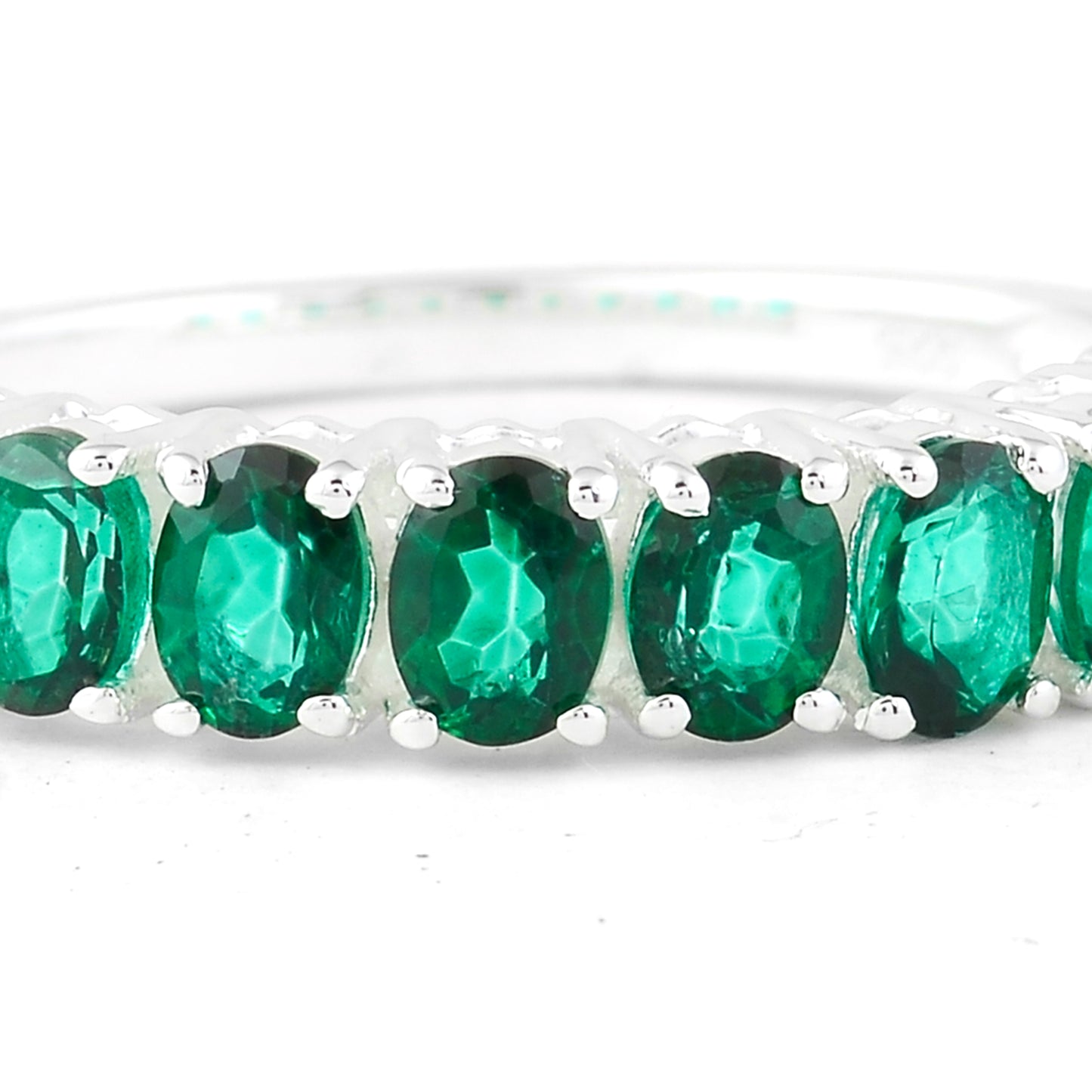 2.34 Ct Oval Green Topaz 925 Sterling Silver Ring