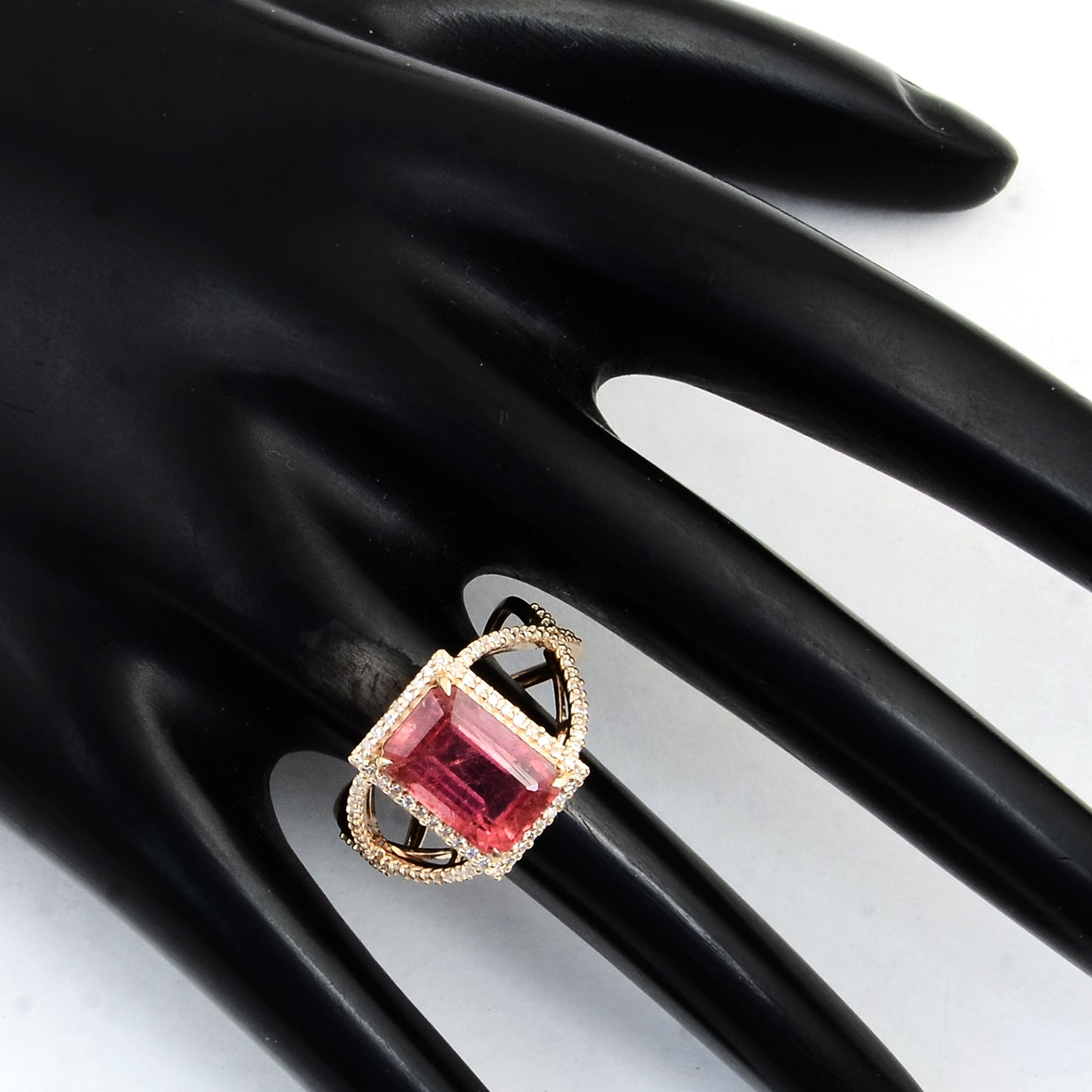 4.02 Ct Emerald Cut Natural Tourmaline 14K Gold Ring