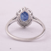 1.79 Ct Oval Mixed Cut Natural Sapphire 950 Platinum Ring
