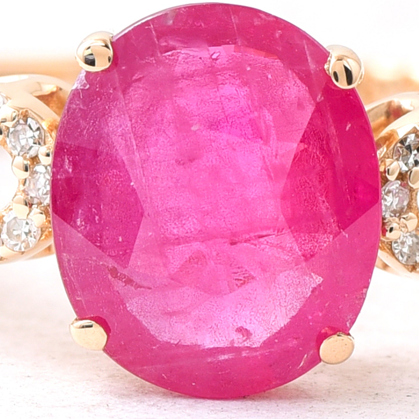 1.73 Ct Oval Mixed Cut Natural Ruby 14K Gold Ring