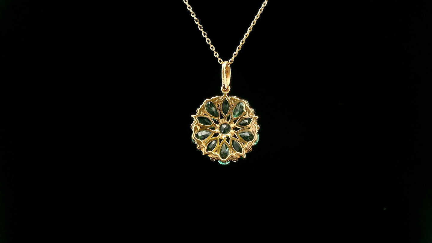 2.07 Ct Pear Emerald 14K Gold Pendant