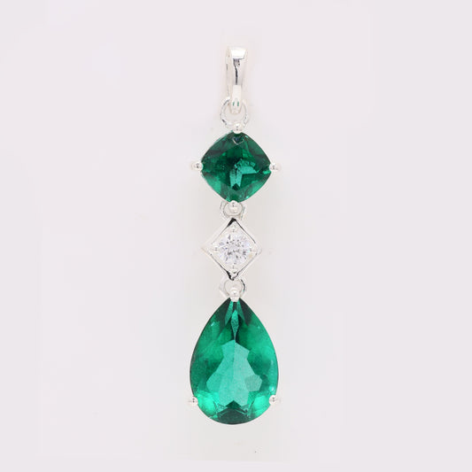 4.31 Ct Pear Green Topaz 925 Silver Pendant