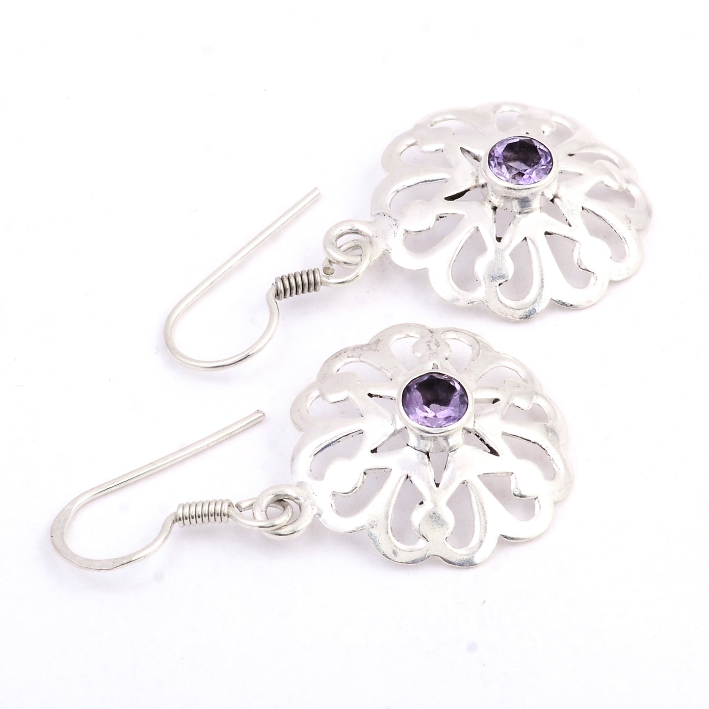 3.01 Ct Amethyst 925 Sterling Silver Earrings