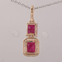 1.45 Ct Octagon Ruby 9K Gold Pendant