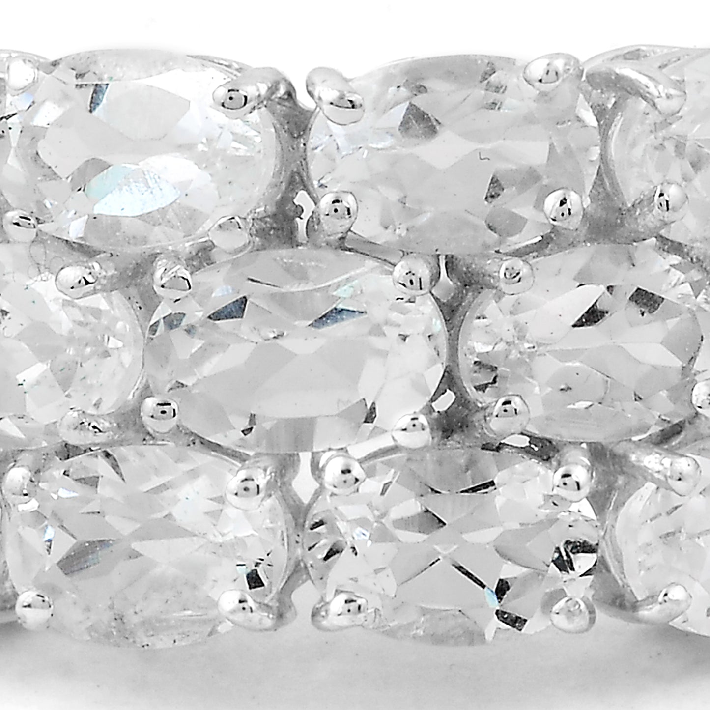 7.45 Ct Oval White Topaz, 925 Sterling Silver Ring