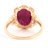 3.31 Ct Oval Mixed Cut Natural Corundum Ruby 14K Gold Ring