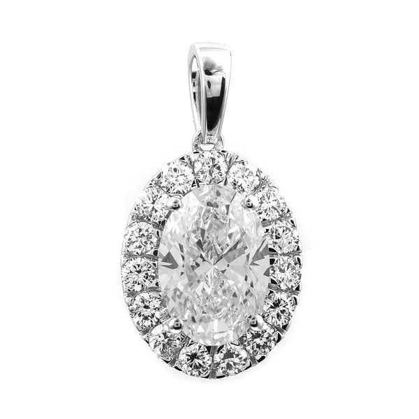 2.55 Carats Lab Grown Diamond 14K Gold Pendant