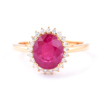 3.49 Ct Oval Ruby 18K Gold Ring