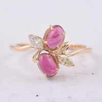 1.28 Ct Oval Natural Pink Tourmaline 14K Gold Ring