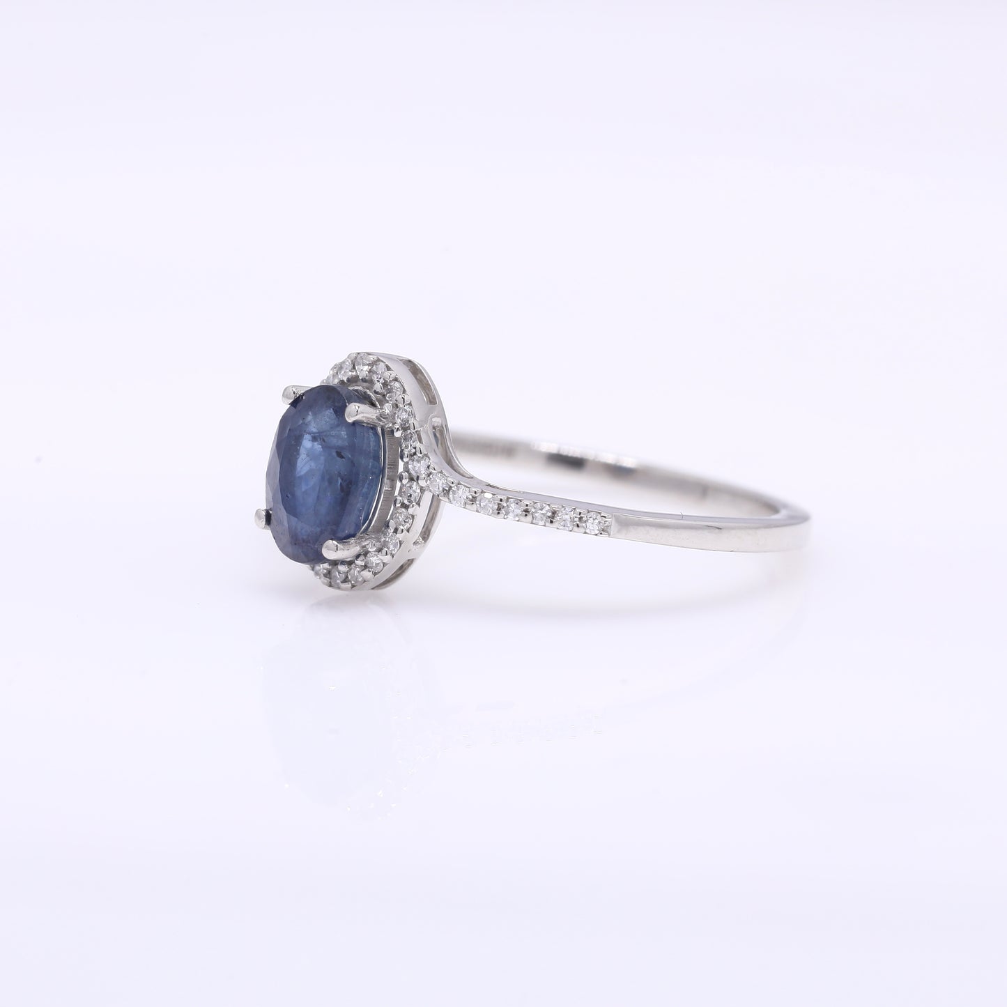 1.44 Ct Oval Mixed Cut Natural Sapphire 950 Platinum Ring