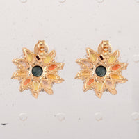 5.37 Ct Round Sapphire 14K Gold Earrings