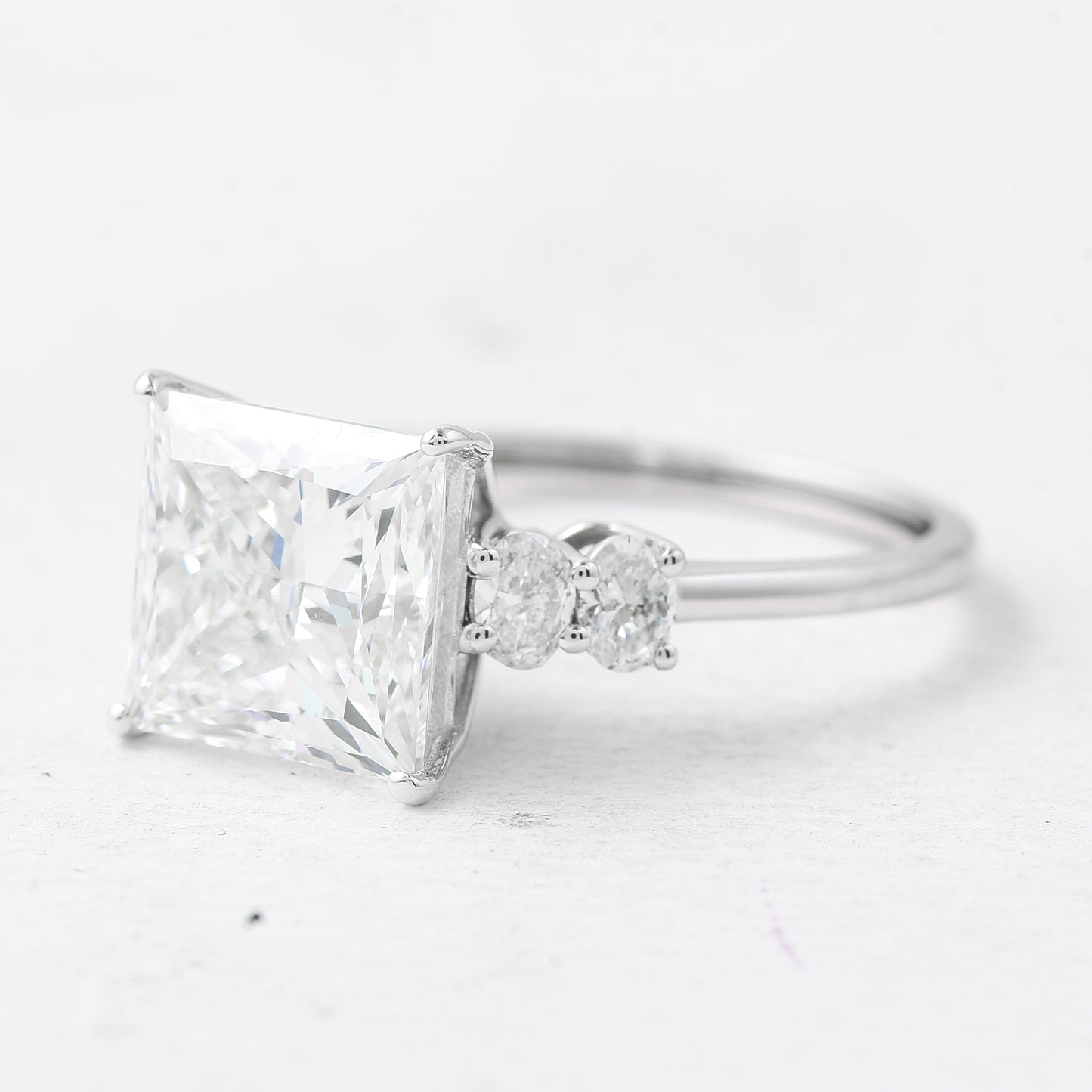 4.56 Ct Square Lab Grown Diamond 14K Gold Ring
