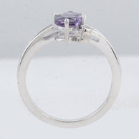 1.56 Ct Heart Amethyst 925 Sterling Silver Ring