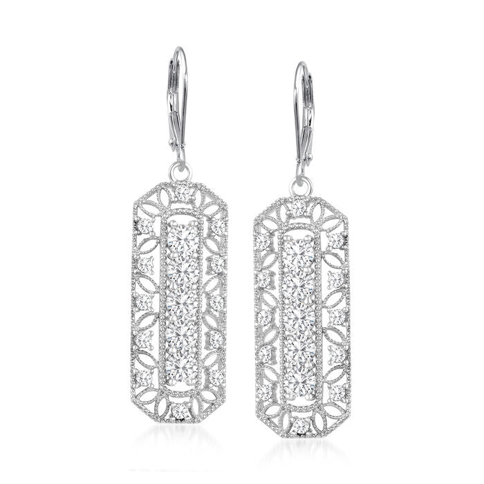 3.02 ct. Moissanite Round Sterling Silver Women Earrings