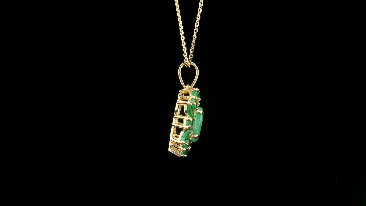 2.10 Ct Oval Emerald 14K Gold Pendant