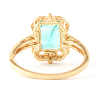 1.87 Ct Octagon Step Cut Natural Emerald 14K Gold Ring