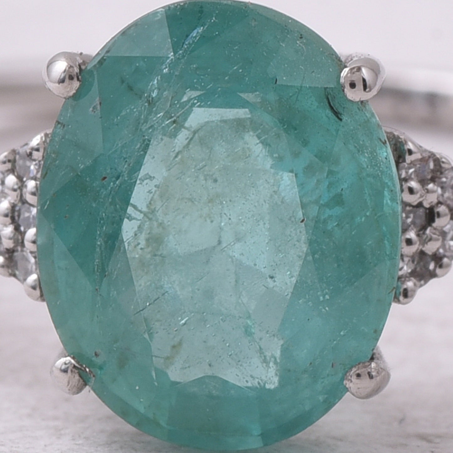 2.09 Ct Oval Mixed Cut Natural Emerald 950 Platinum Ring