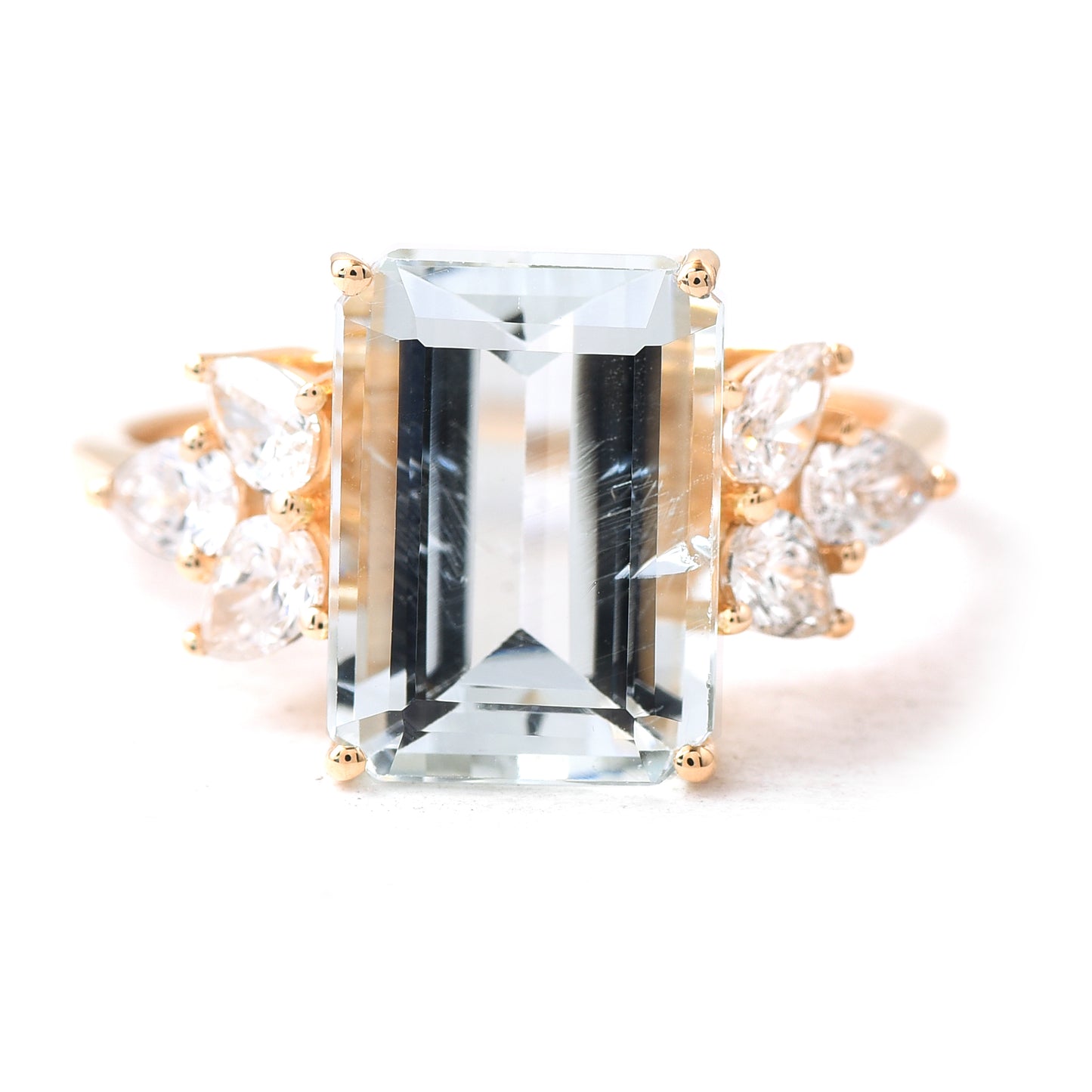 4.55 Ct Octagon Aquamarine 14K Gold Ring